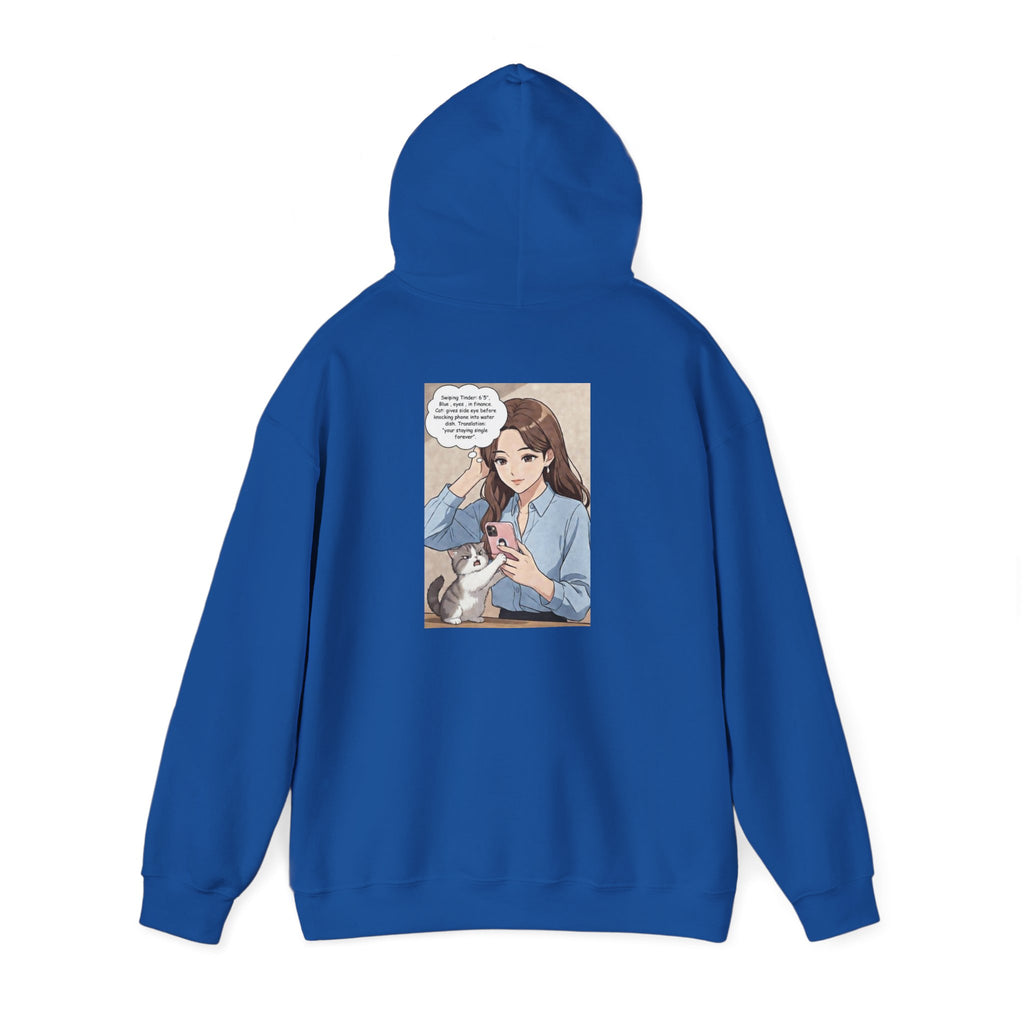 Anime No Dates Cat Graphic Hoodie — "Saves Me Every Time" Cozy Sweatshirt