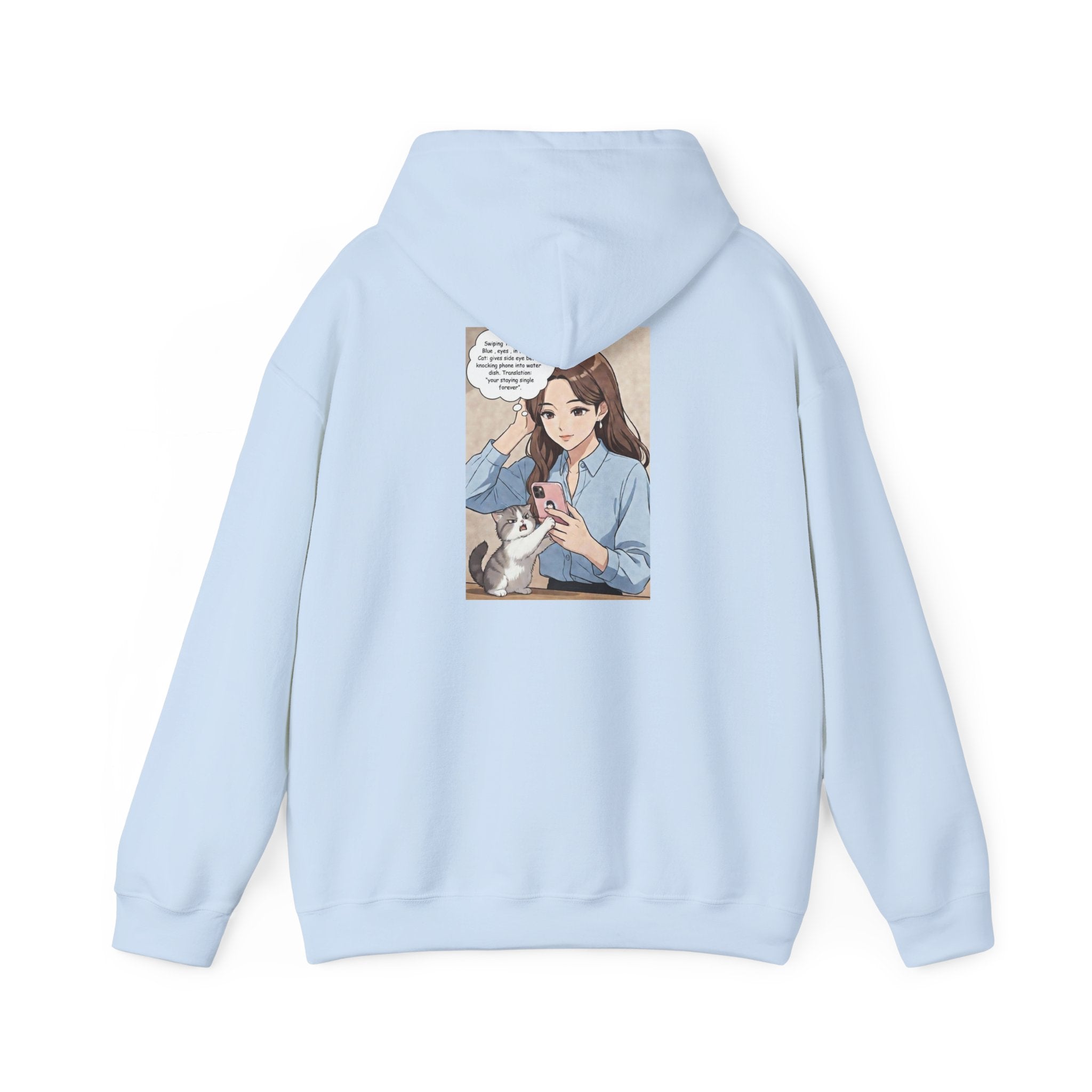 Anime No Dates Cat Graphic Hoodie — "Saves Me Every Time" Cozy Sweatshirt