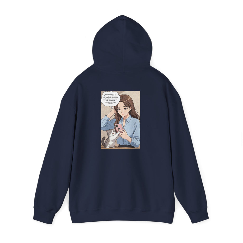 Anime No Dates Cat Graphic Hoodie — "Saves Me Every Time" Cozy Sweatshirt