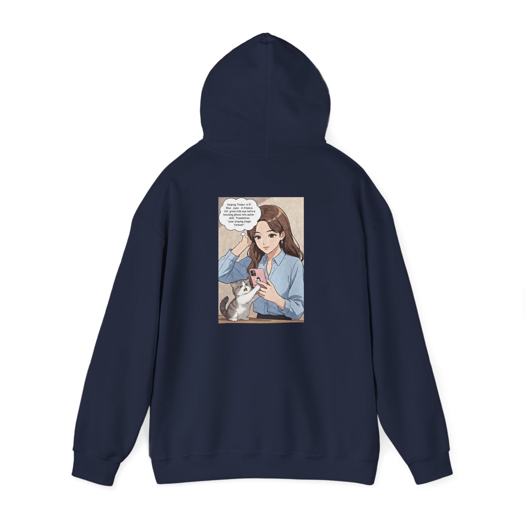 Anime No Dates Cat Graphic Hoodie — "Saves Me Every Time" Cozy Sweatshirt