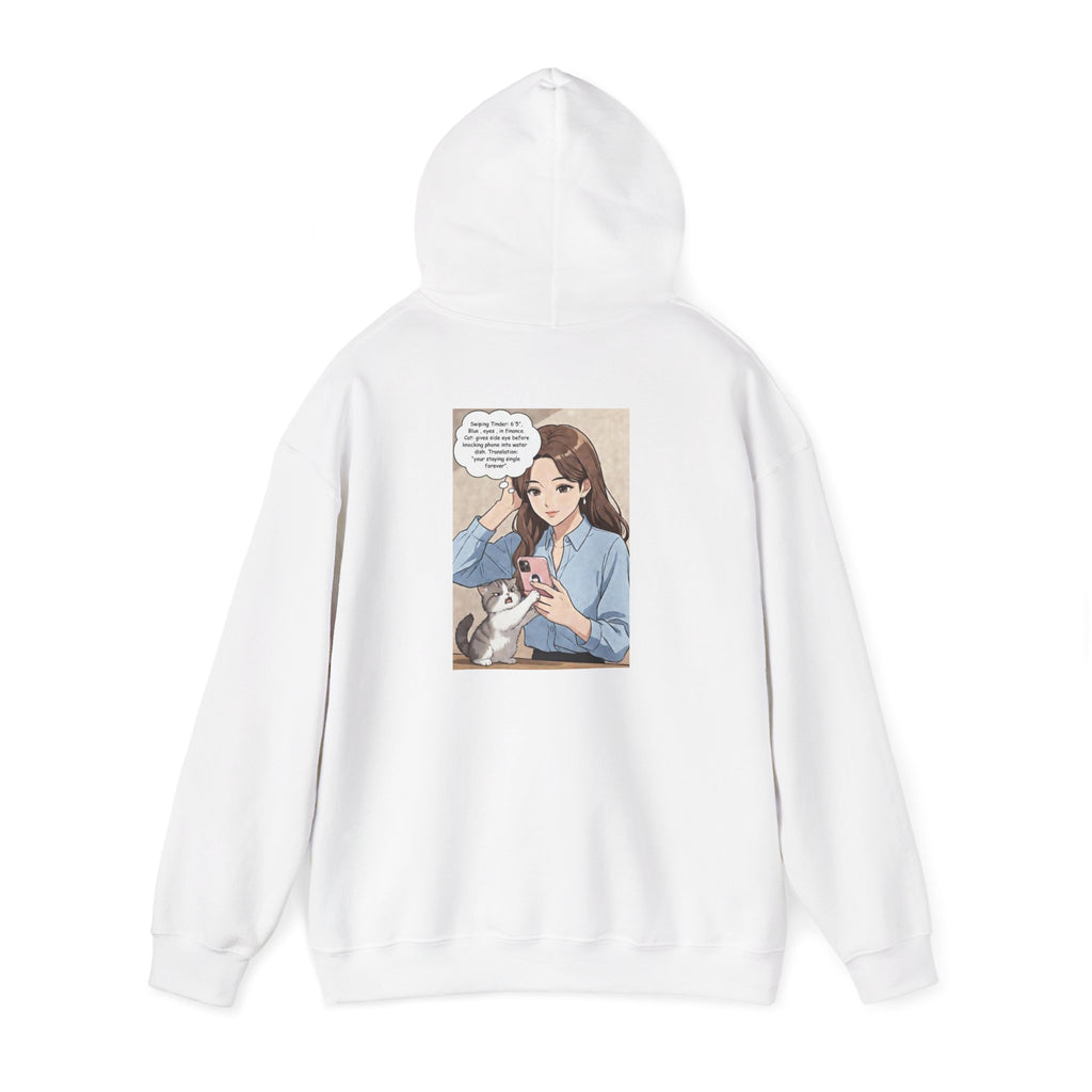 Anime No Dates Cat Graphic Hoodie — "Saves Me Every Time" Cozy Sweatshirt