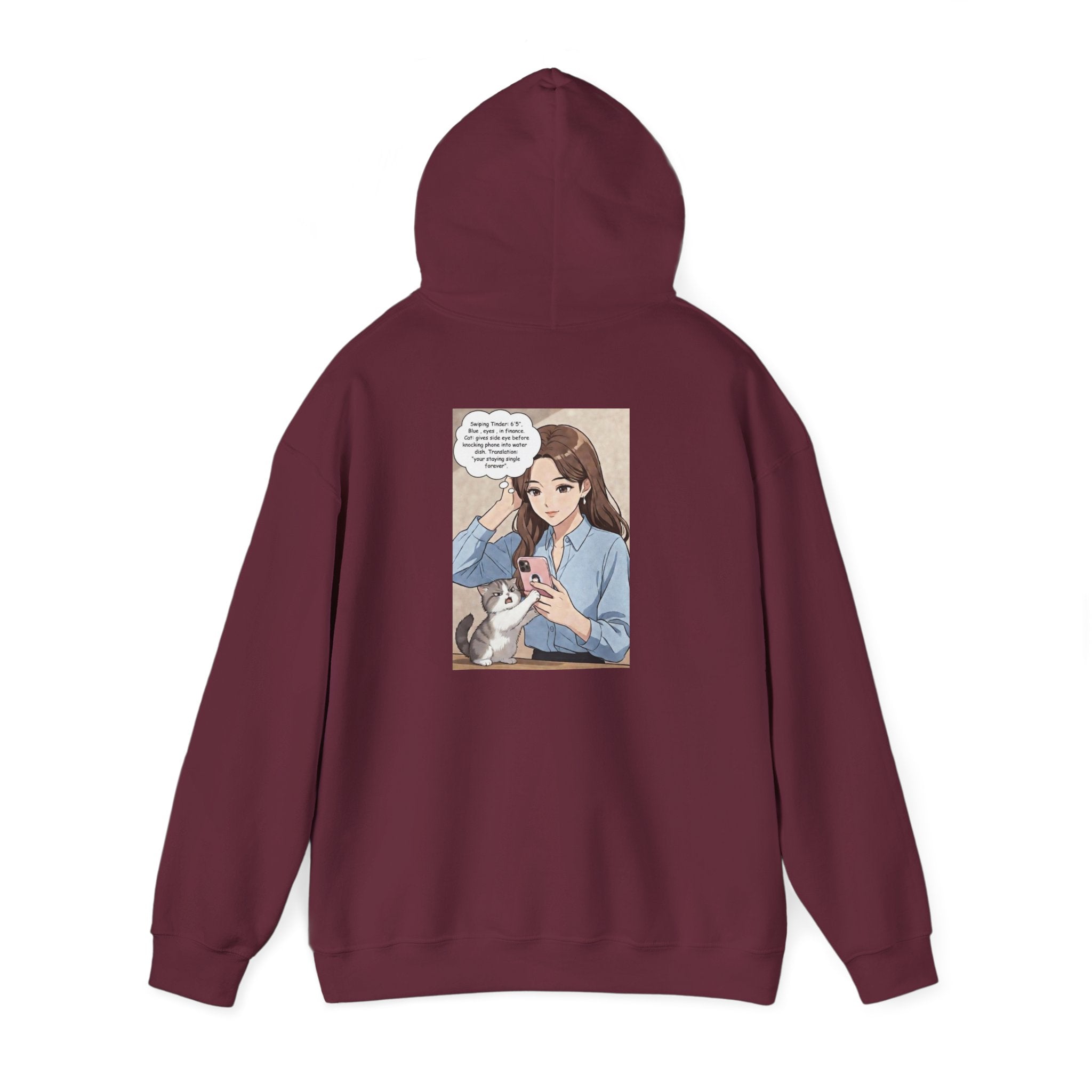 Anime No Dates Cat Graphic Hoodie — "Saves Me Every Time" Cozy Sweatshirt