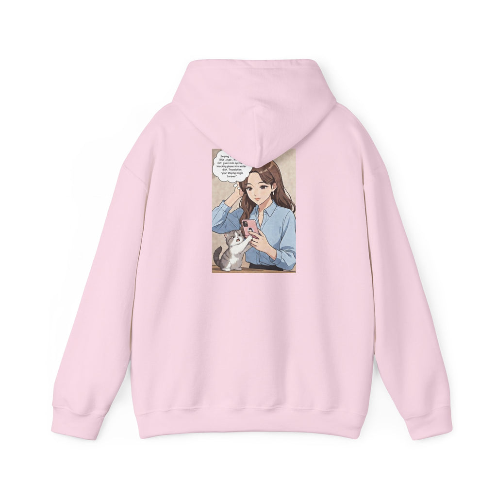Anime No Dates Cat Graphic Hoodie — "Saves Me Every Time" Cozy Sweatshirt