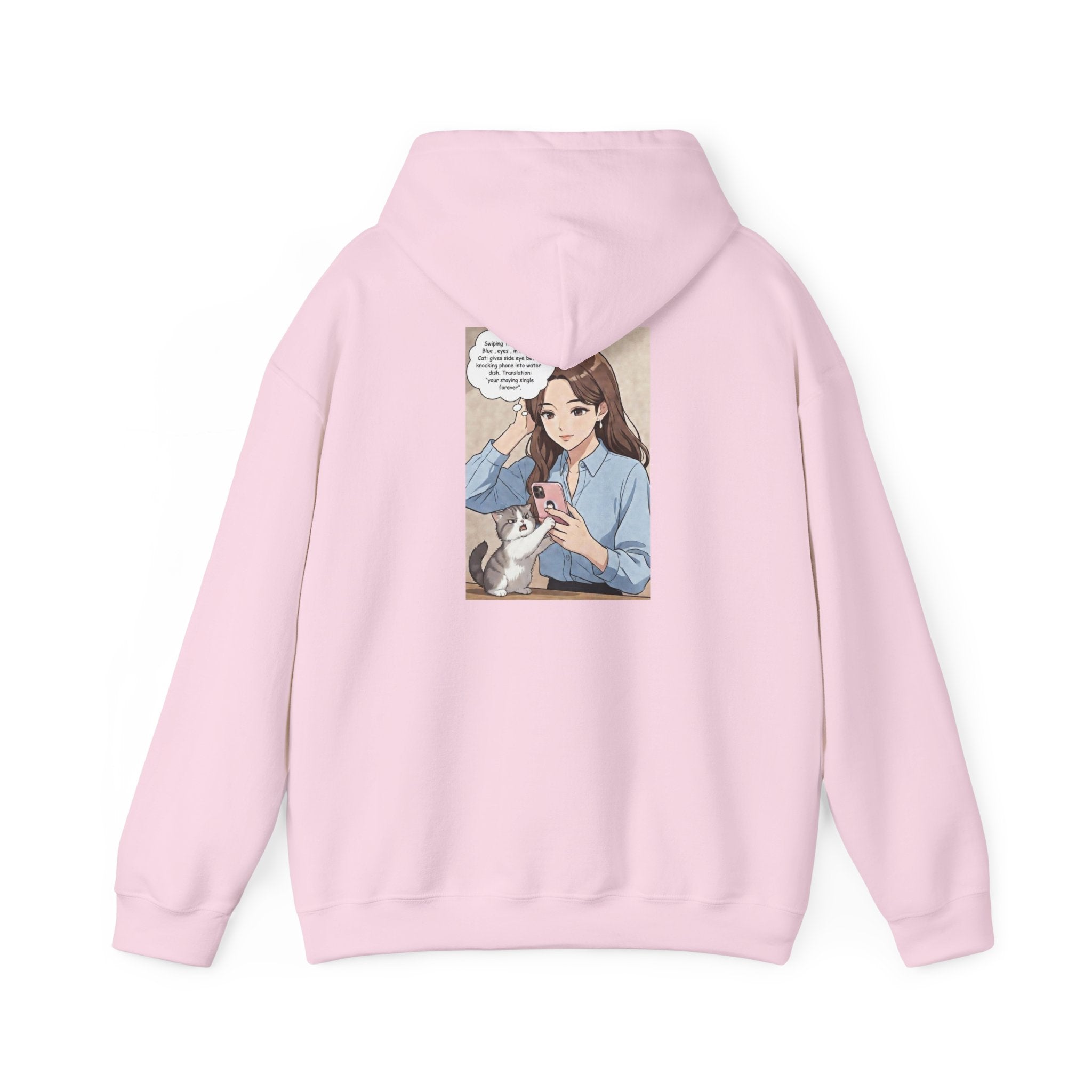 Anime No Dates Cat Graphic Hoodie — "Saves Me Every Time" Cozy Sweatshirt