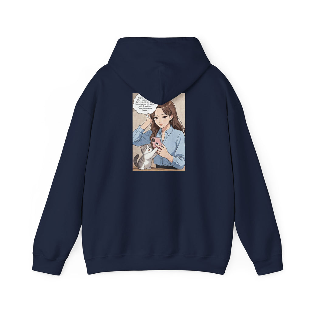 Anime No Dates Cat Graphic Hoodie — "Saves Me Every Time" Cozy Sweatshirt