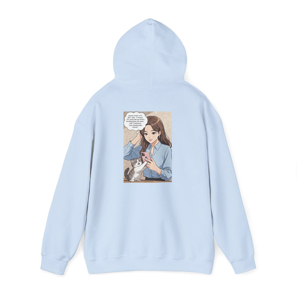 Anime No Dates Cat Graphic Hoodie — "Saves Me Every Time" Cozy Sweatshirt