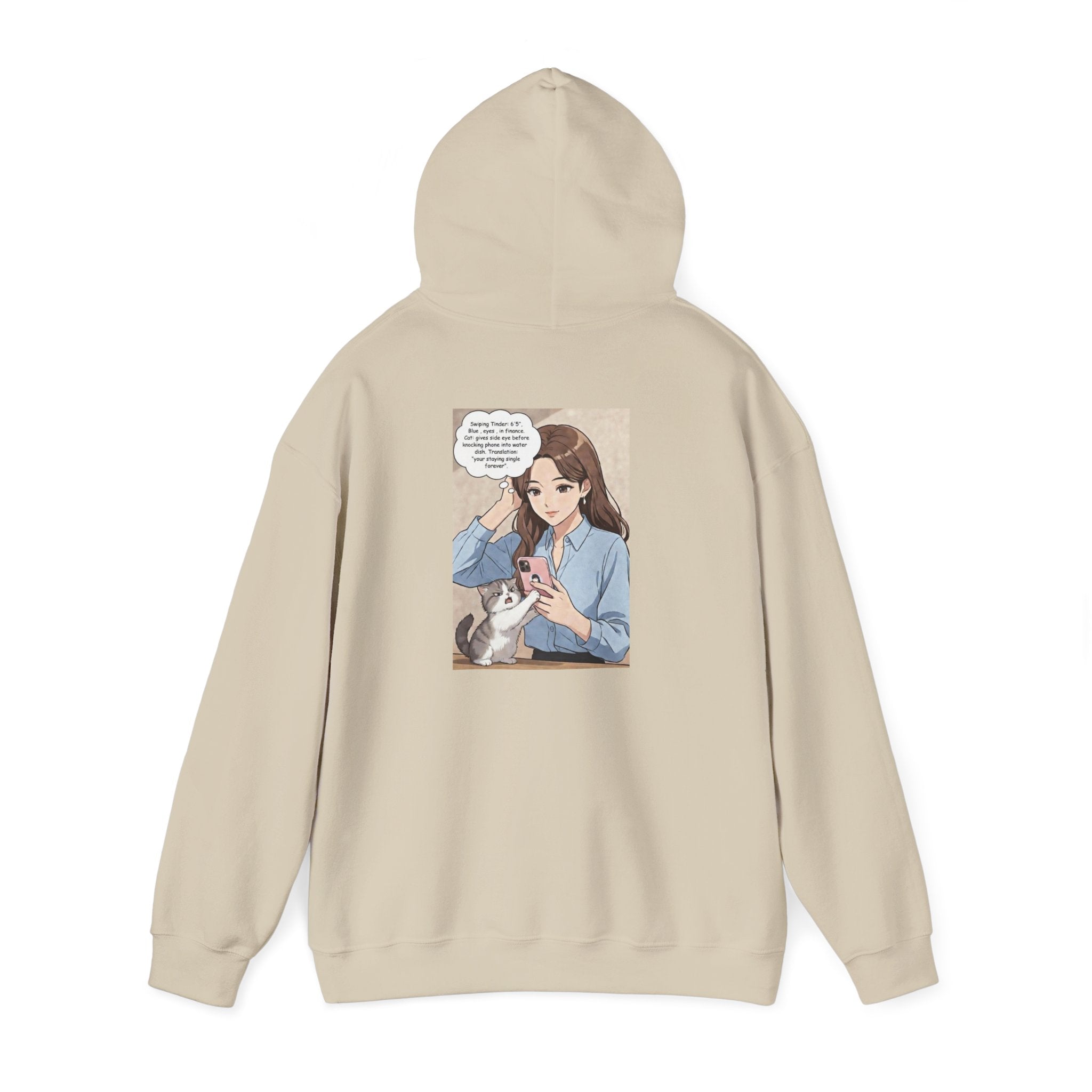 Anime No Dates Cat Graphic Hoodie — "Saves Me Every Time" Cozy Sweatshirt