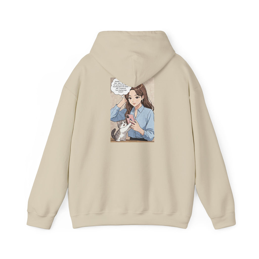 Anime No Dates Cat Graphic Hoodie — "Saves Me Every Time" Cozy Sweatshirt