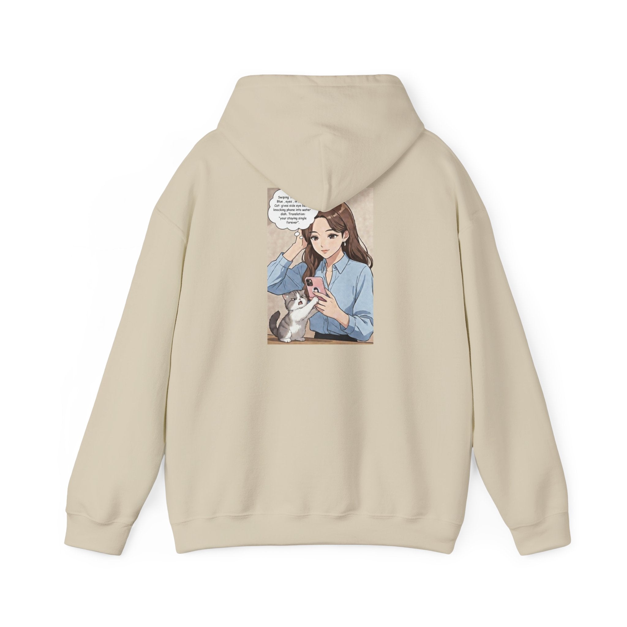 Anime No Dates Cat Graphic Hoodie — "Saves Me Every Time" Cozy Sweatshirt