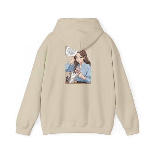 Anime No Dates Cat Graphic Hoodie — "Saves Me Every Time" Cozy Sweatshirt