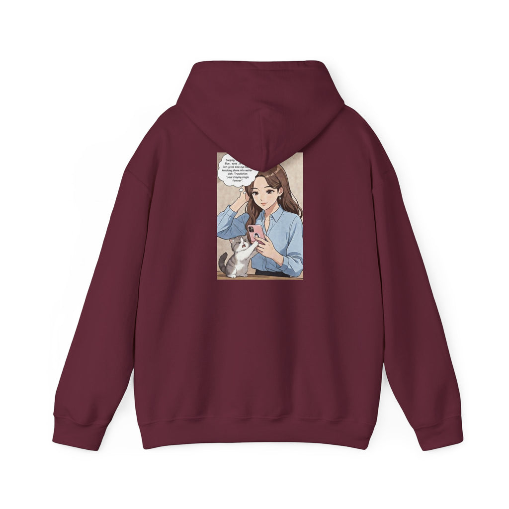 Anime No Dates Cat Graphic Hoodie — "Saves Me Every Time" Cozy Sweatshirt