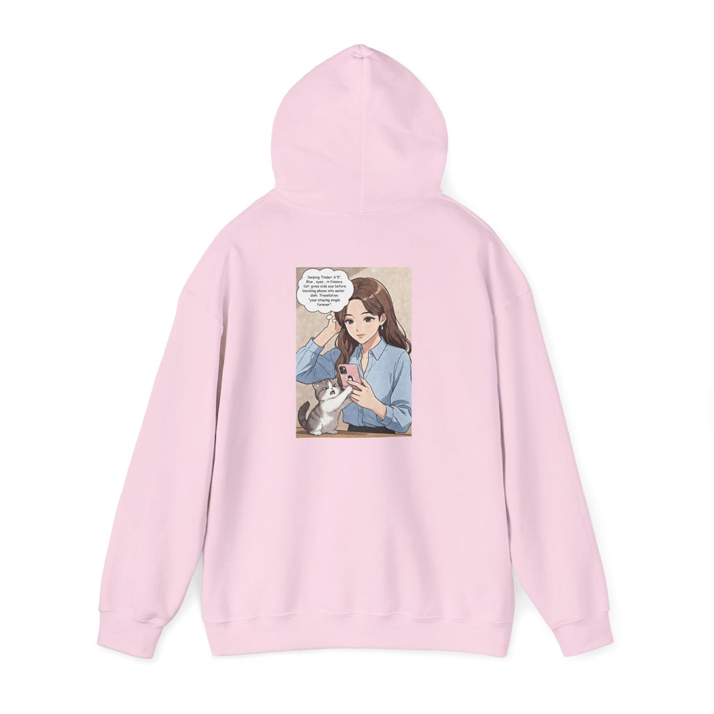 Anime No Dates Cat Graphic Hoodie — "Saves Me Every Time" Cozy Sweatshirt